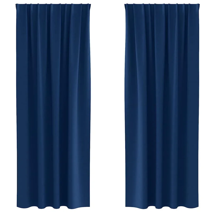 Rideaux occultants avec anneaux 2 pcs Bleu foncé 260 x 140 cm - 2
