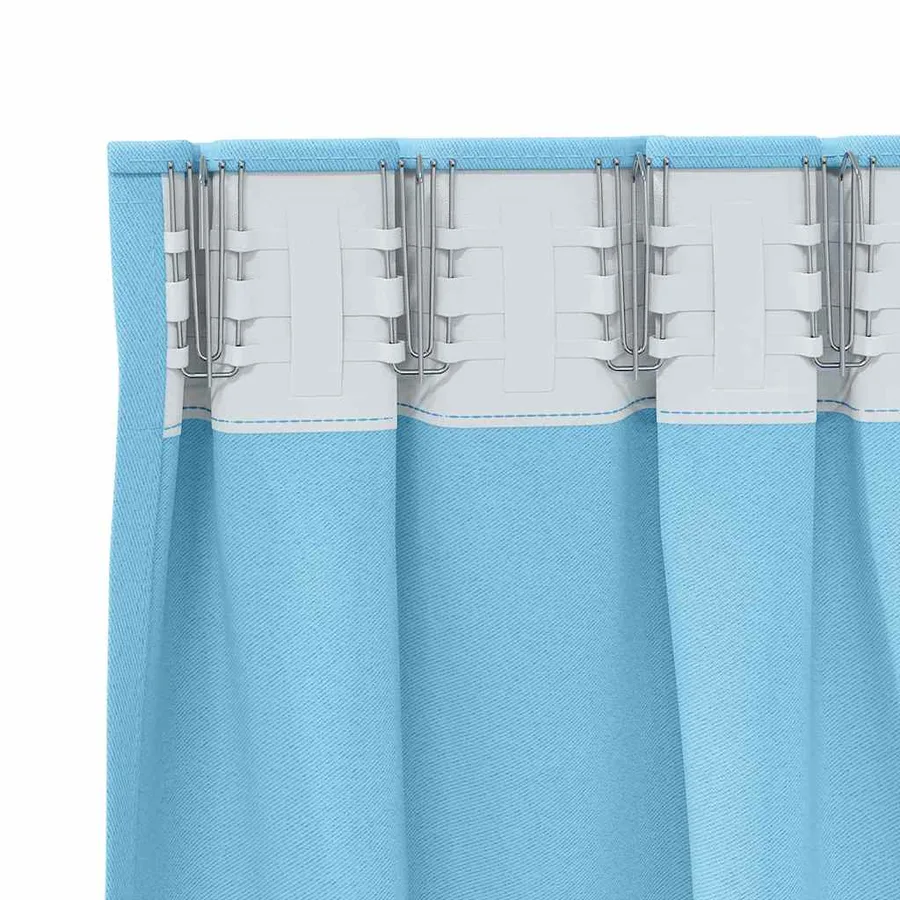 Rideaux occultants avec anneaux 2 pcs Bleu clair 260 x 140 cm - 5