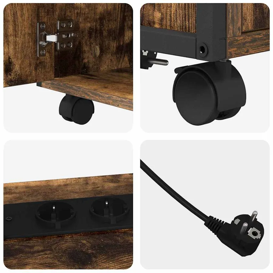 Cabinet avec Station de Charge Chêne fumé 61 x 46 x 67 cm - 10