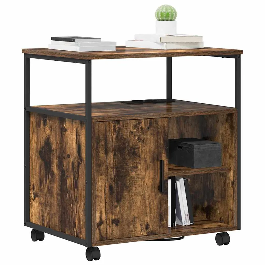 Cabinet avec Station de Charge Chêne fumé 61 x 46 x 67 cm - 3