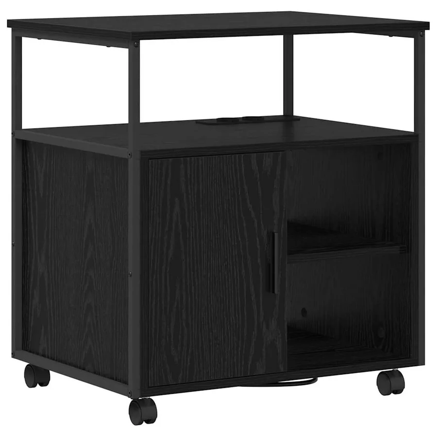 Cabinet avec Station de Charge Chêne noir 61 x 46 x 67 cm - 2