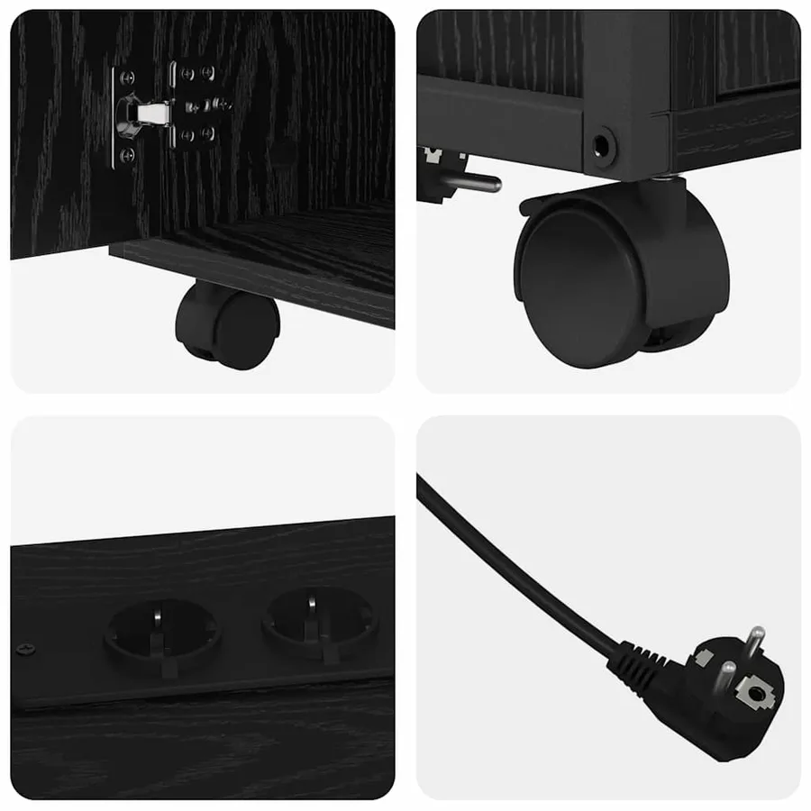 Cabinet avec Station de Charge Chêne noir 61 x 46 x 67 cm - 8