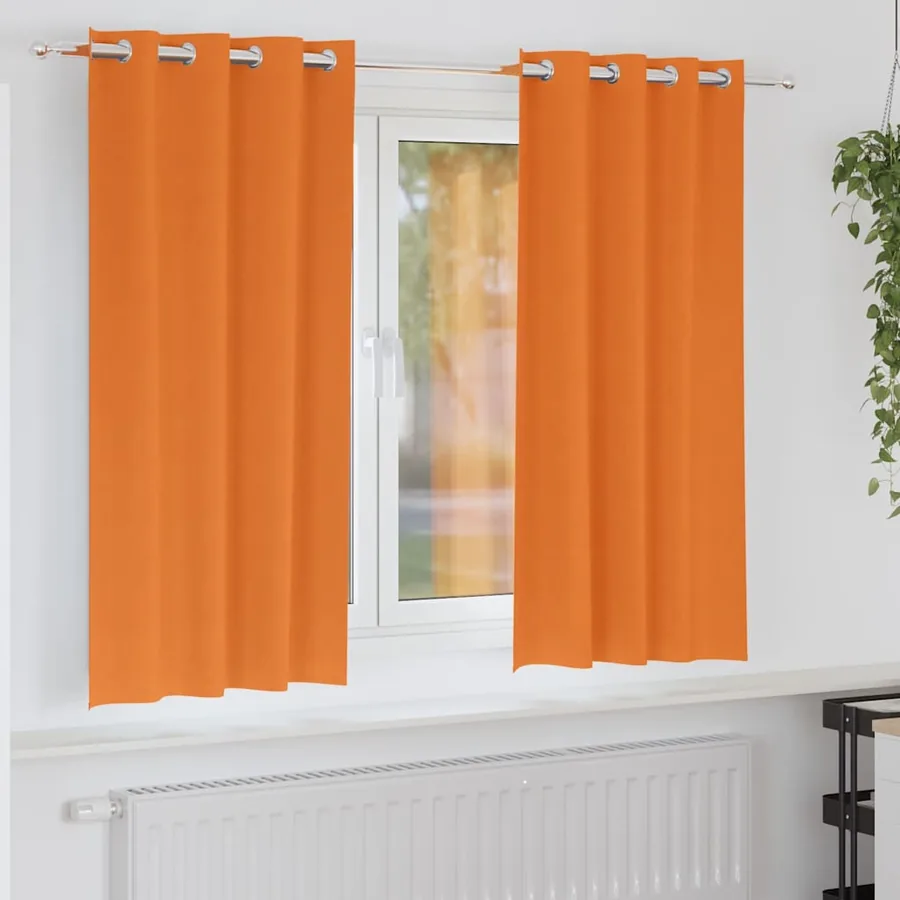 Rideaux occultants avec anneaux 2 pcs Orange vif 175 x 140 cm