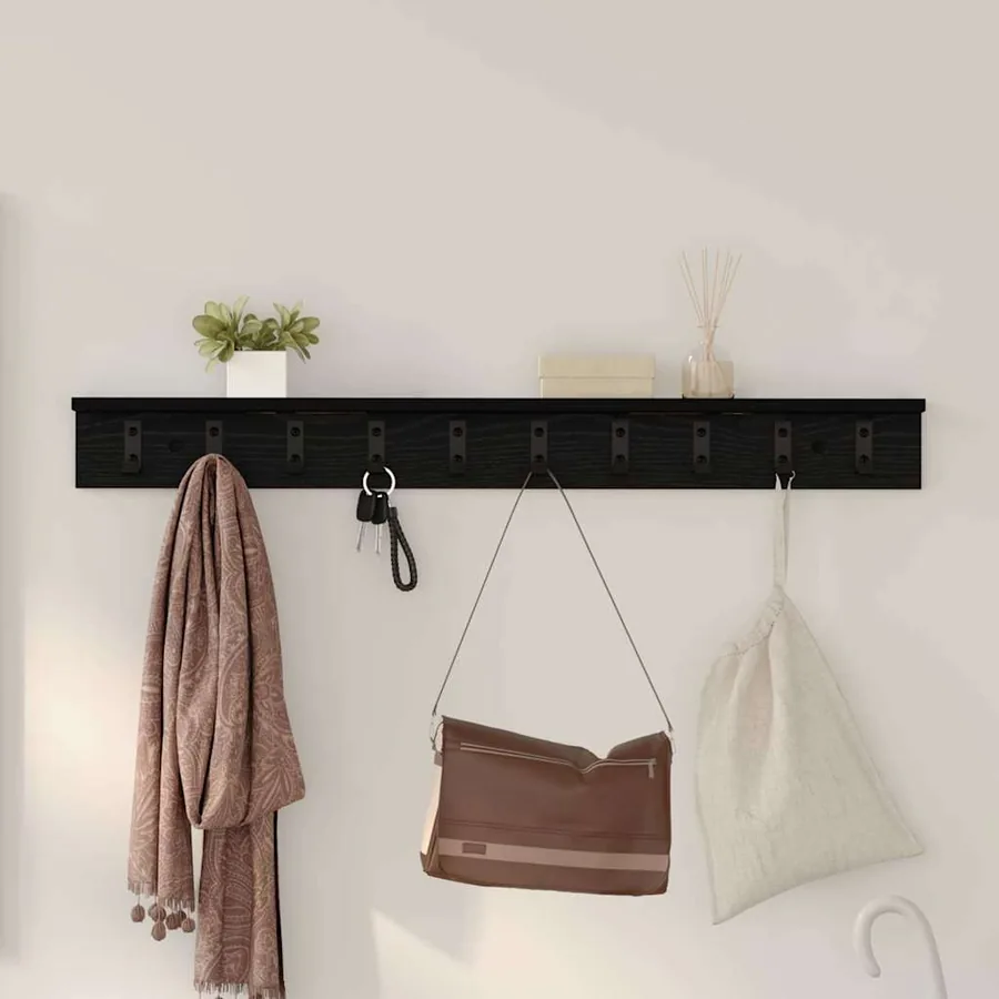 Porte-manteau mural Chêne noir 100 x 10,5 x 10,5 cm