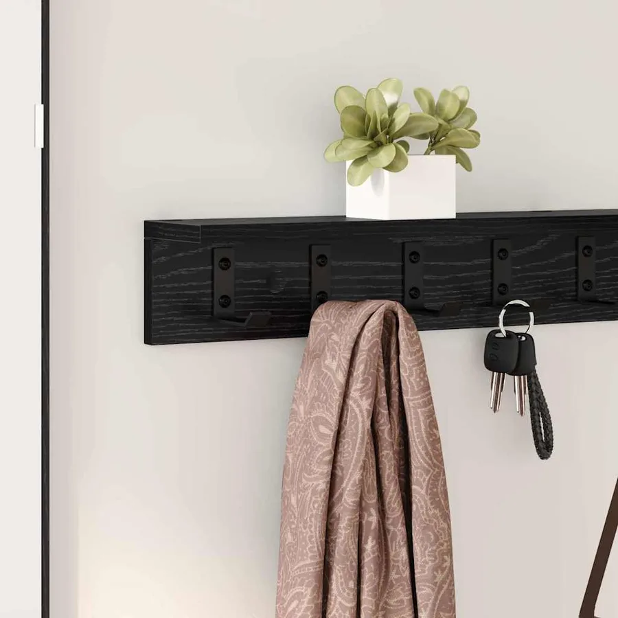 Porte-manteau mural Chêne noir 100 x 10,5 x 10,5 cm - 4