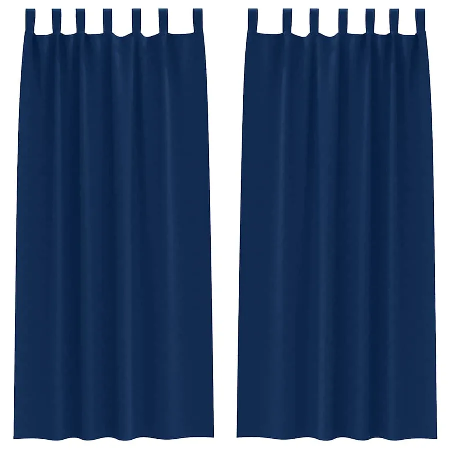 Rideaux occultants avec anneaux 2 pcs Bleu foncé 260 x 140 cm - 2