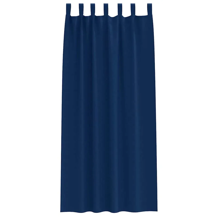 Rideaux occultants avec anneaux 2 pcs Bleu foncé 260 x 140 cm - 4