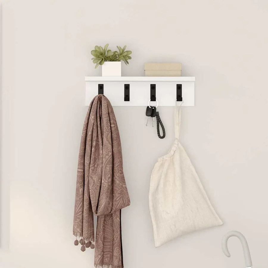 Porte-manteau mural Blanc 40 x 10,5 x 10,5 cm Bois d'ingénierie