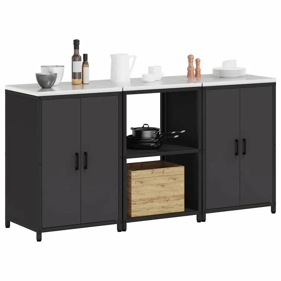 Ensemble de rangement cuisine HATTEM 3 pcs Noir - 3