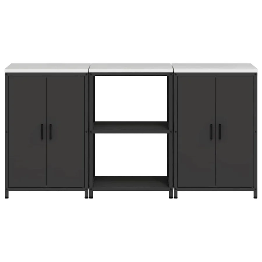 Ensemble de rangement cuisine HATTEM 3 pcs Noir - 9