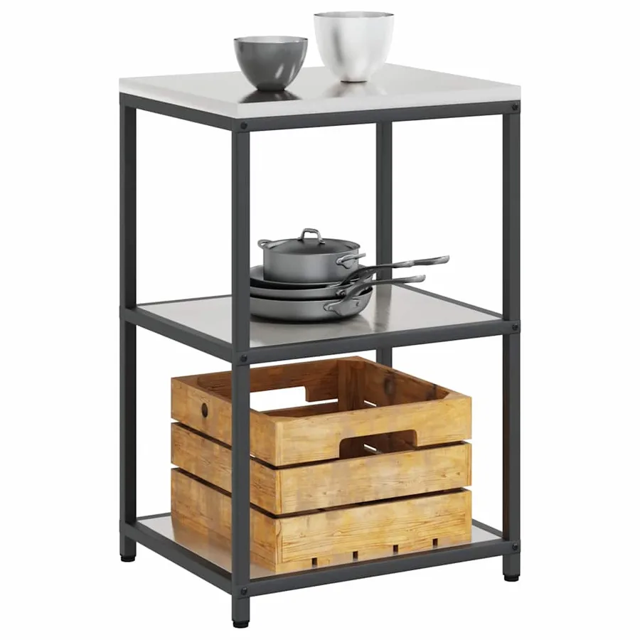 Rangement de cuisine HATTEM Argenté 60 x 50 x 92 cm Acier - 3