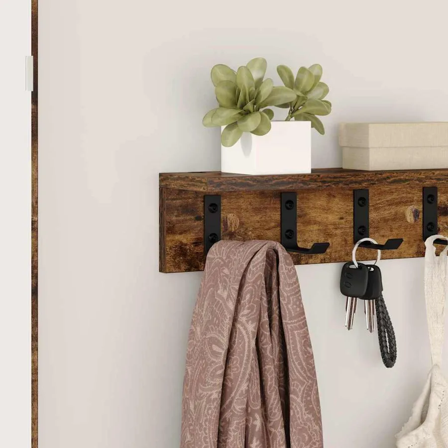 Porte-manteau mural Chêne fumé 40 x 10,5 x 10,5 cm - 4