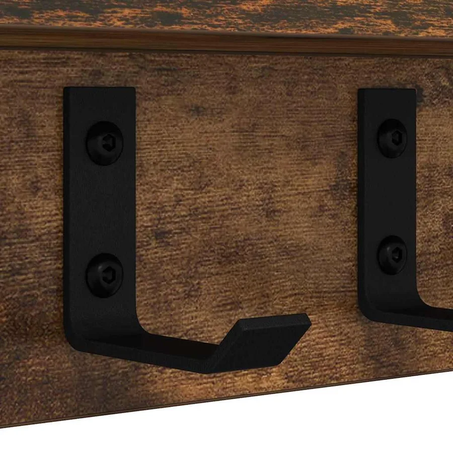 Porte-manteau mural Chêne fumé 40 x 10,5 x 10,5 cm - 9