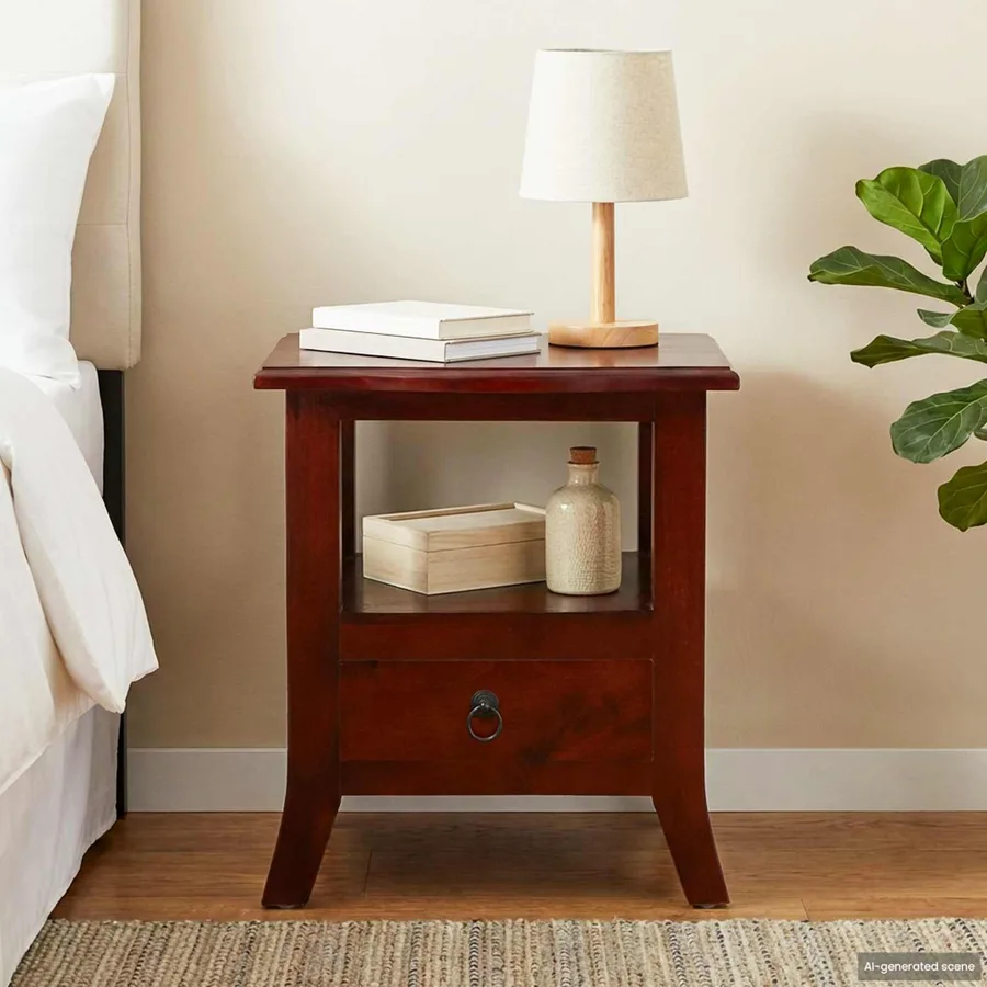 Cabinet de chevet avec tiroir Marron 40 x 40 x 45,5 cm - 3