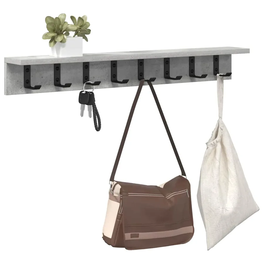 Porte-manteau mural Gris béton 80 x 10,5 x 10,5 cm - 3