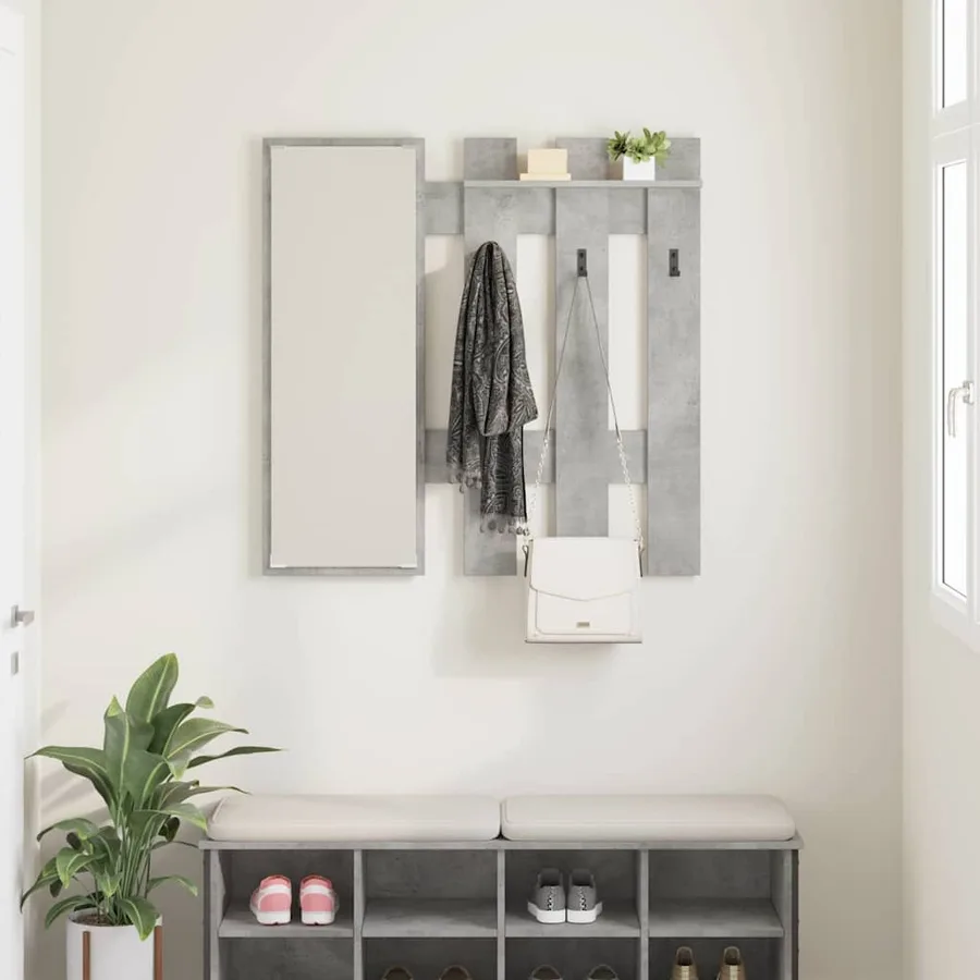 Porte-manteau mural Montage mural Gris béton 100 x 10 x 100 cm - 4