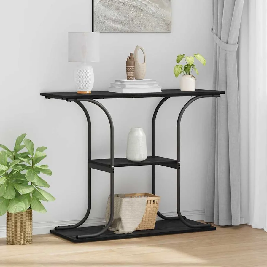 Table console Chêne noir 101 x 35 x 80,5 cm Bois d'ingénierie