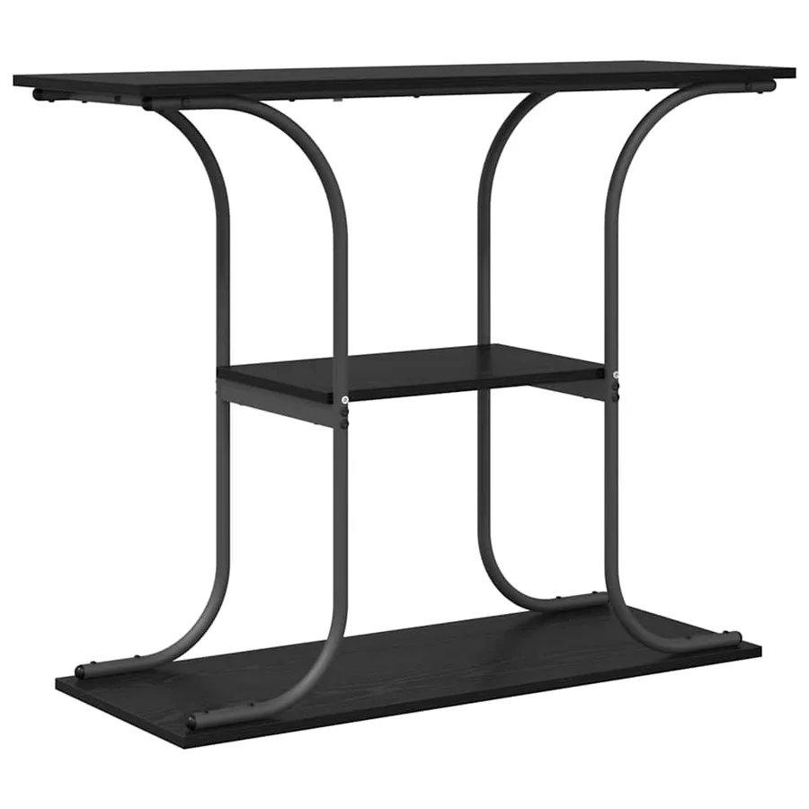 Table console Chêne noir 101 x 35 x 80,5 cm Bois d'ingénierie - 2