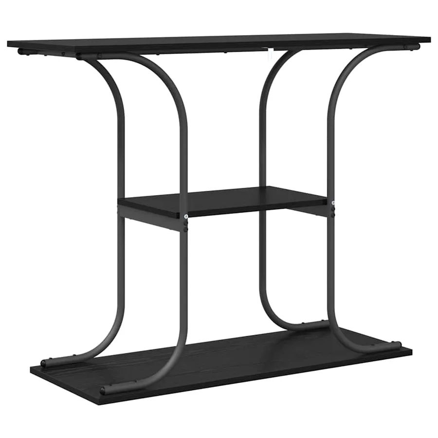 Table console Chêne noir 101 x 35 x 80,5 cm Bois d'ingénierie - 7
