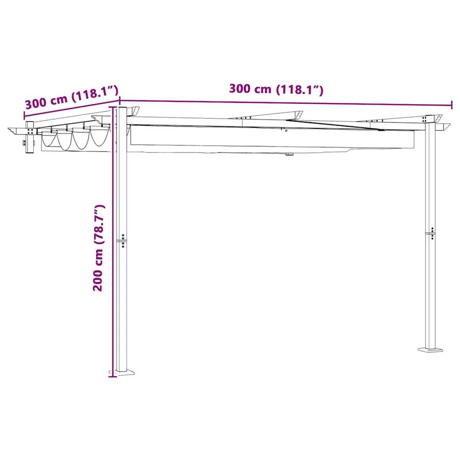 Pavillon 300 x 300 x 200 cm Taupe Polyester - 11