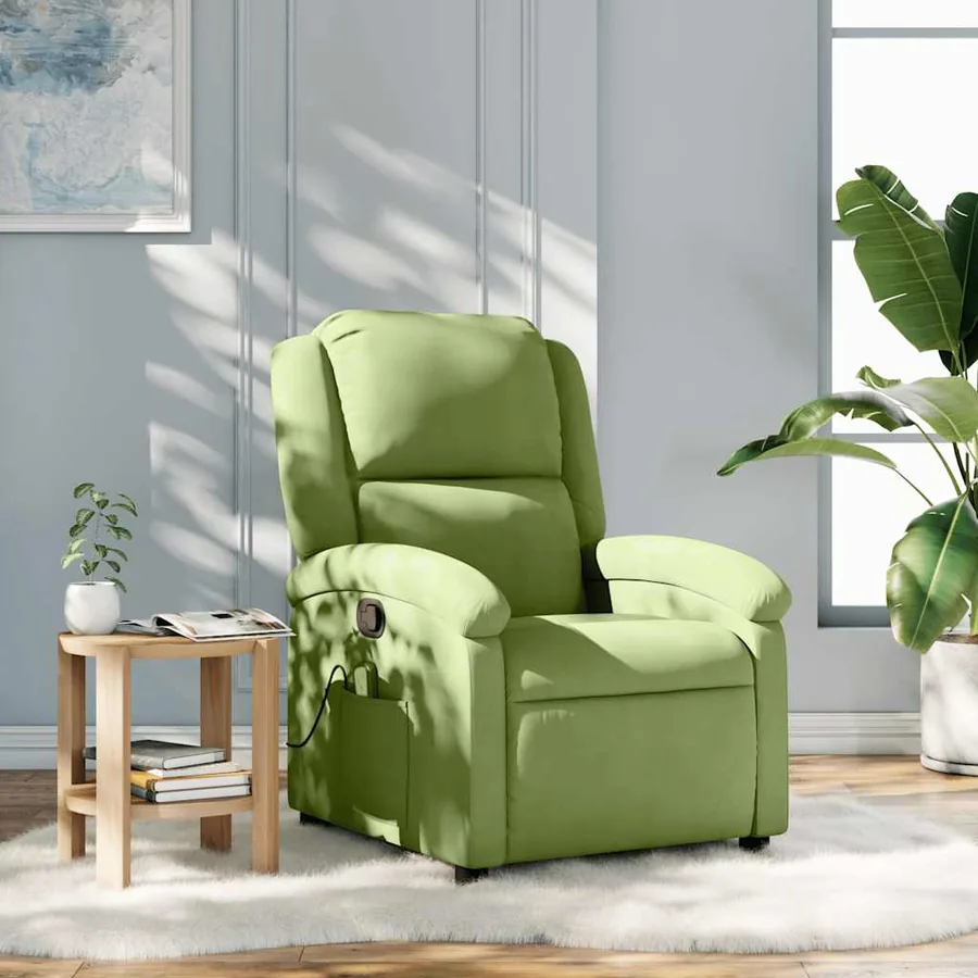 Fauteuil de massage inclinable vert clair velours