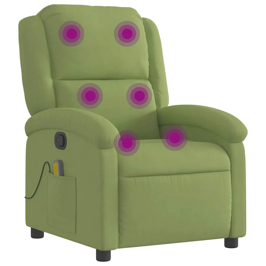 Fauteuil de massage inclinable vert clair velours - 2