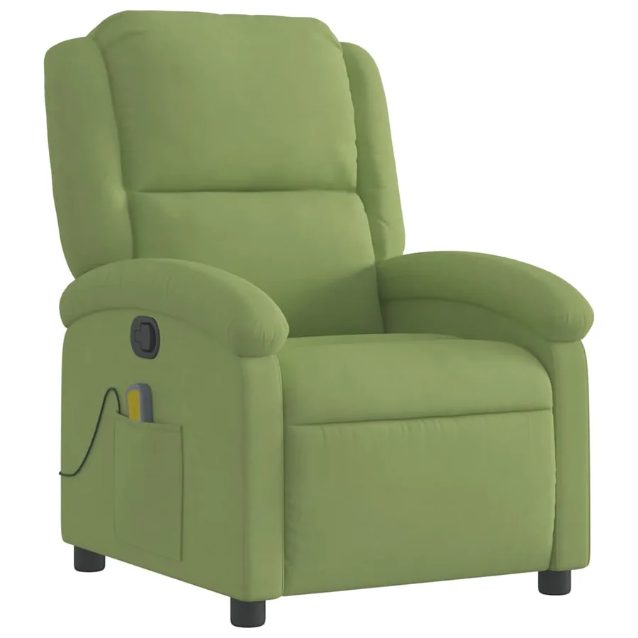 Fauteuil de massage inclinable vert clair velours - 3