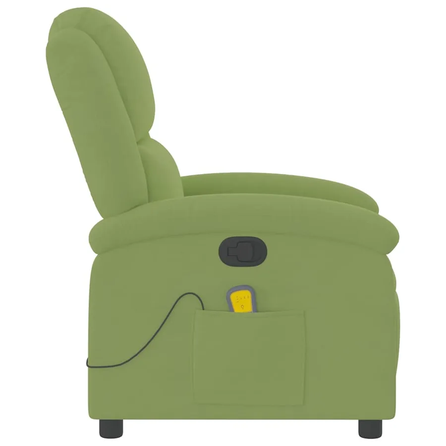 Fauteuil de massage inclinable vert clair velours - 5