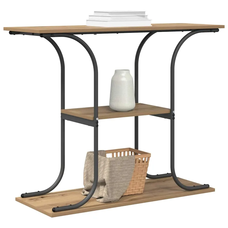 Table console avec étagère Chêne artisanal 101 x 35 x 80,5 cm - 3