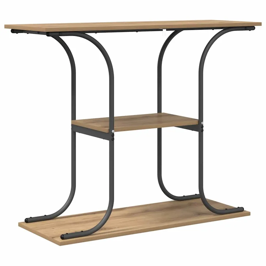 Table console avec étagère Chêne artisanal 101 x 35 x 80,5 cm - 7