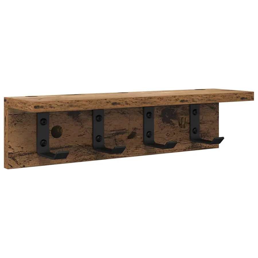 Porte-manteau mural Bois ancien 40 x 10,5 x 10,5 cm - 2