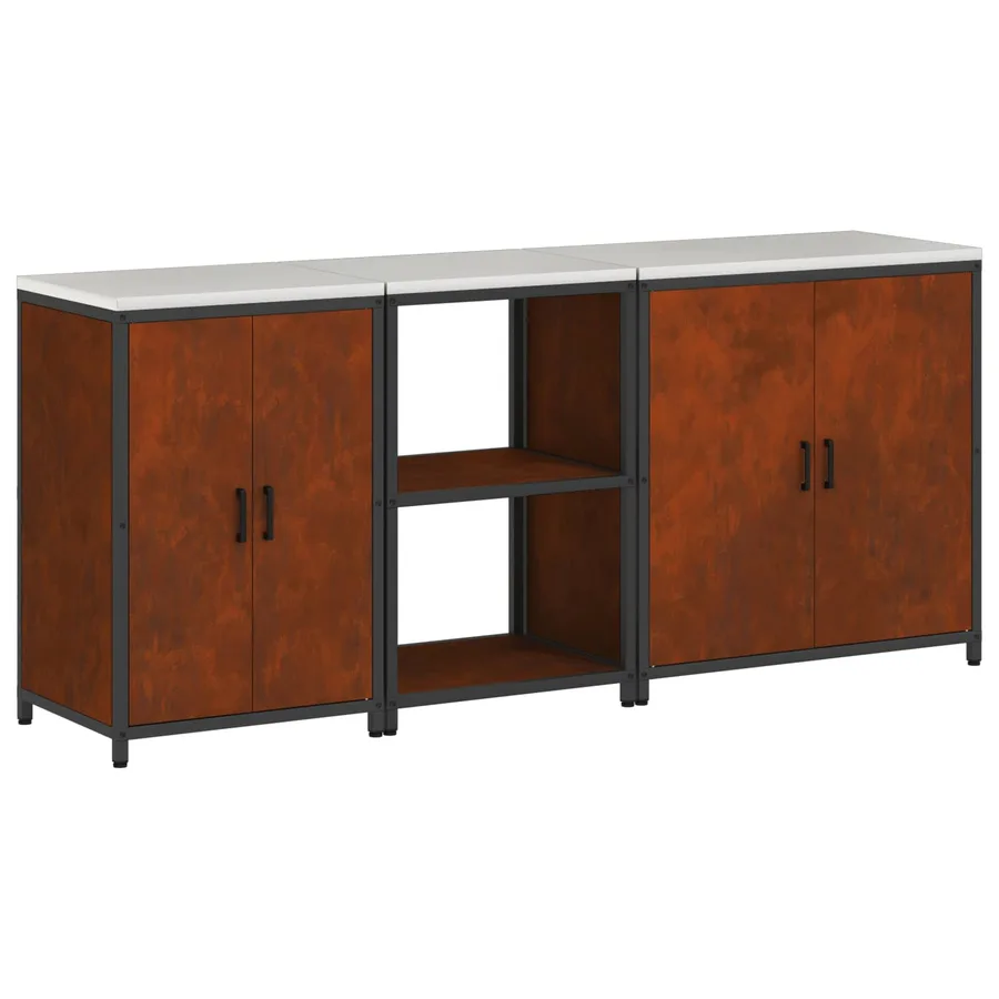 Ensemble de rangement cuisine HATTEM 3 pcs Rouillé Acier - 2