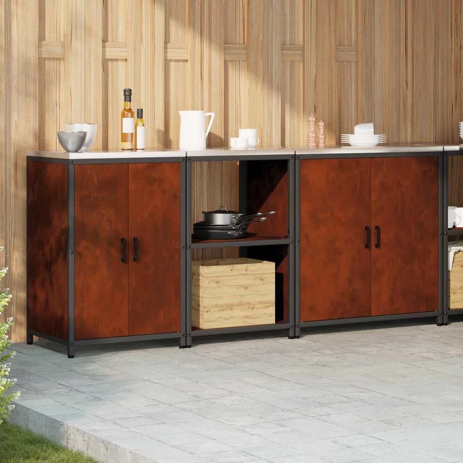 Ensemble de rangement cuisine HATTEM 3 pcs Rouillé Acier - 4