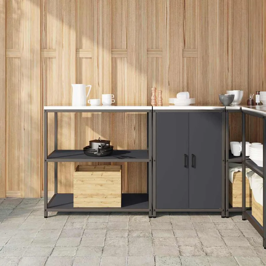 Ensemble de rangement cuisine HATTEM 2 pcs Anthracite