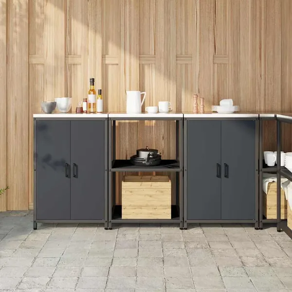 Ensemble de rangement cuisine HATTEM 3 pcs Anthracite