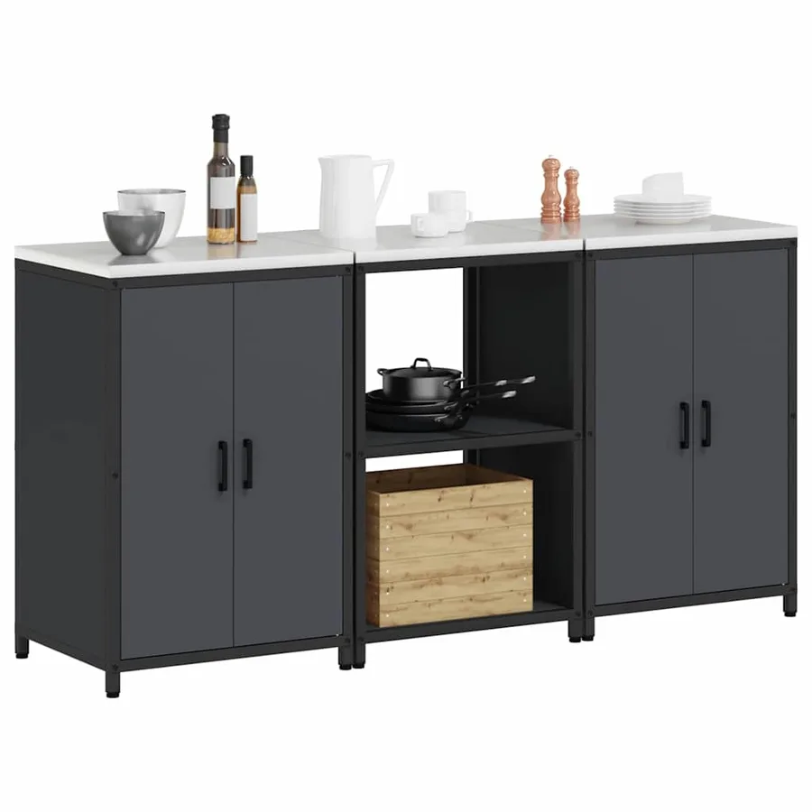 Ensemble de rangement cuisine HATTEM 3 pcs Anthracite - 3