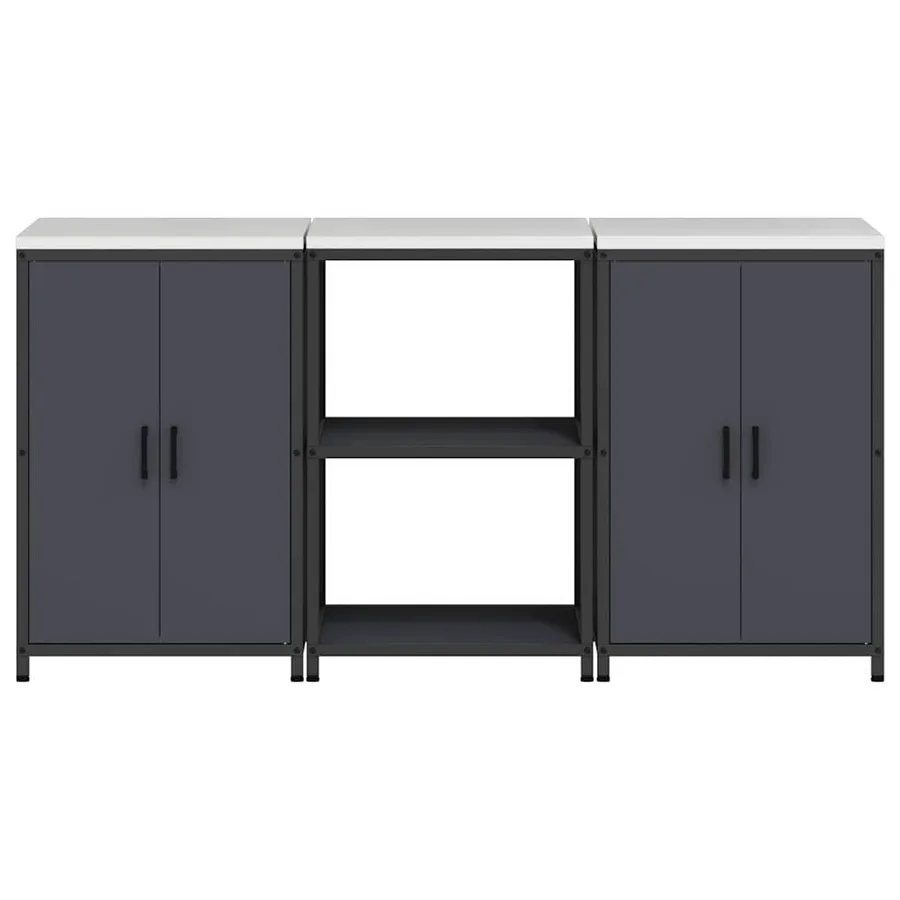 Ensemble de rangement cuisine HATTEM 3 pcs Anthracite - 9