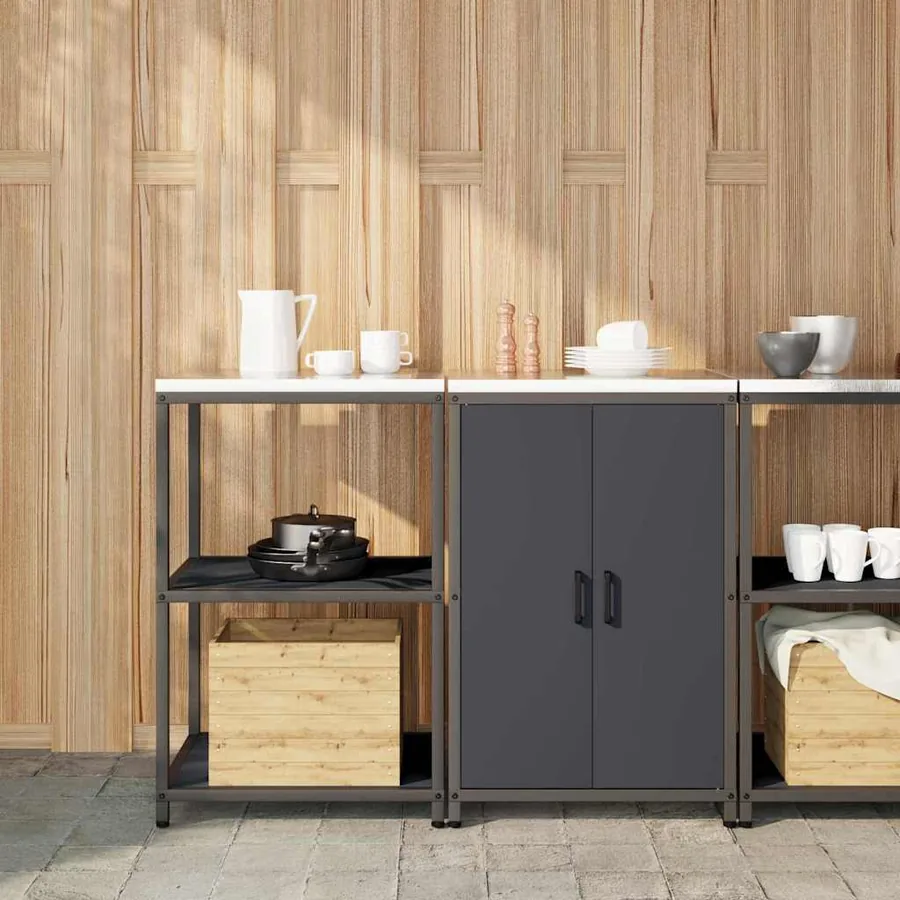 Ensemble de rangement cuisine HATTEM 2 pcs Anthracite