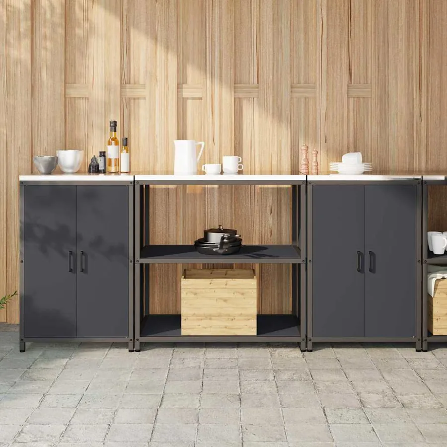 Ensemble de rangement cuisine HATTEM 3 pcs Anthracite