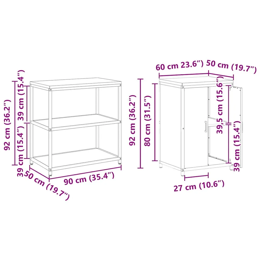 Ensemble de rangement cuisine HATTEM 3 pcs Anthracite - 17