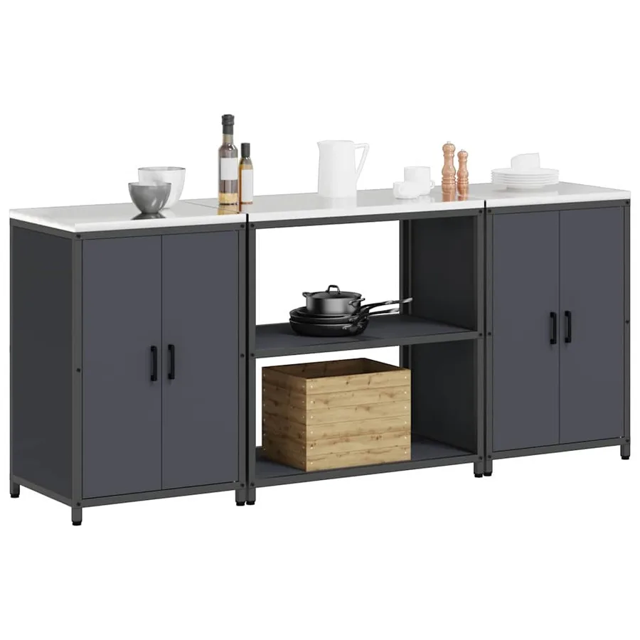 Ensemble de rangement cuisine HATTEM 3 pcs Anthracite - 3