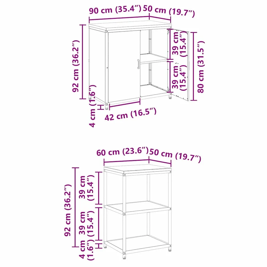 Ensemble de rangement cuisine HATTEM 2 pcs Anthracite - 16