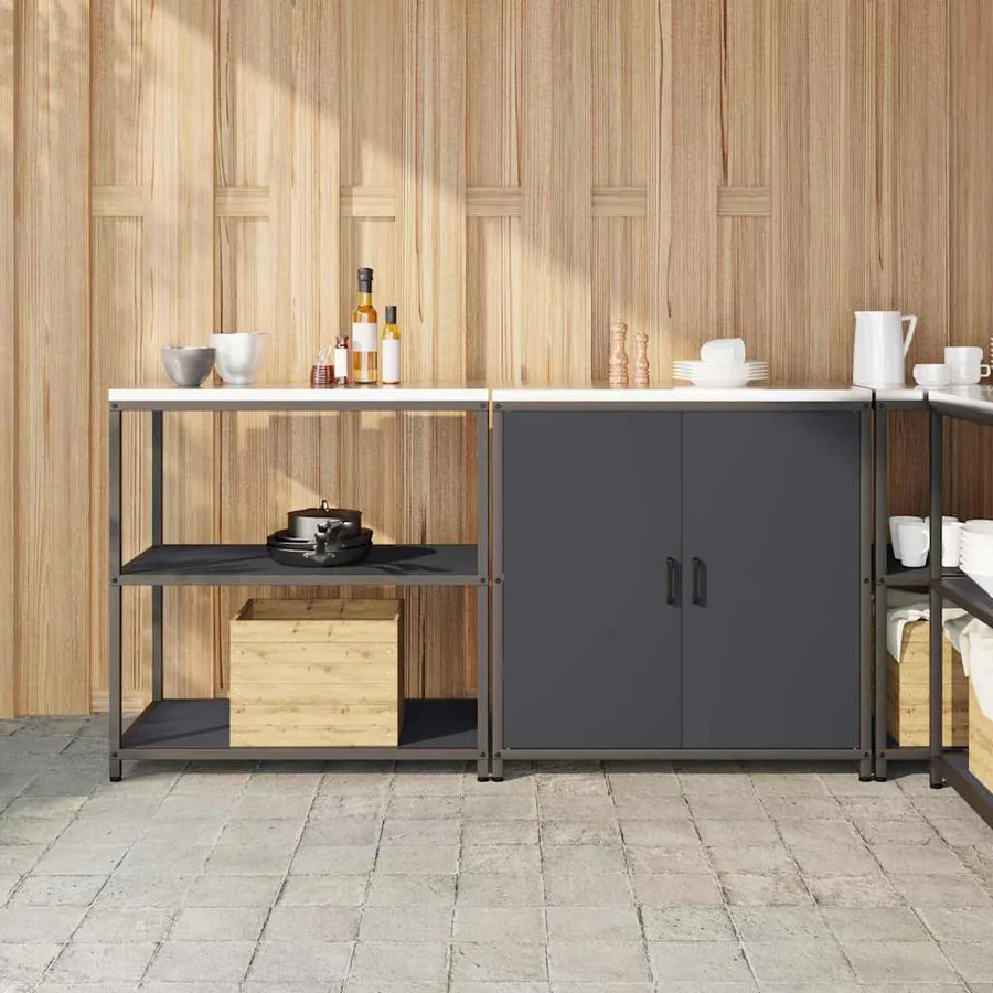 Ensemble de rangement cuisine HATTEM 2 pcs Anthracite