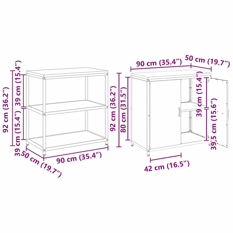 Ensemble de rangement cuisine HATTEM 2 pcs Anthracite - 16
