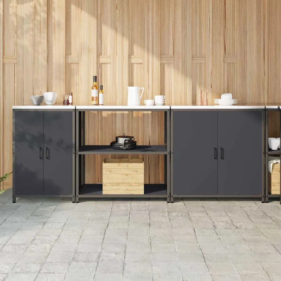 Ensemble de rangement cuisine HATTEM 3 pcs Anthracite