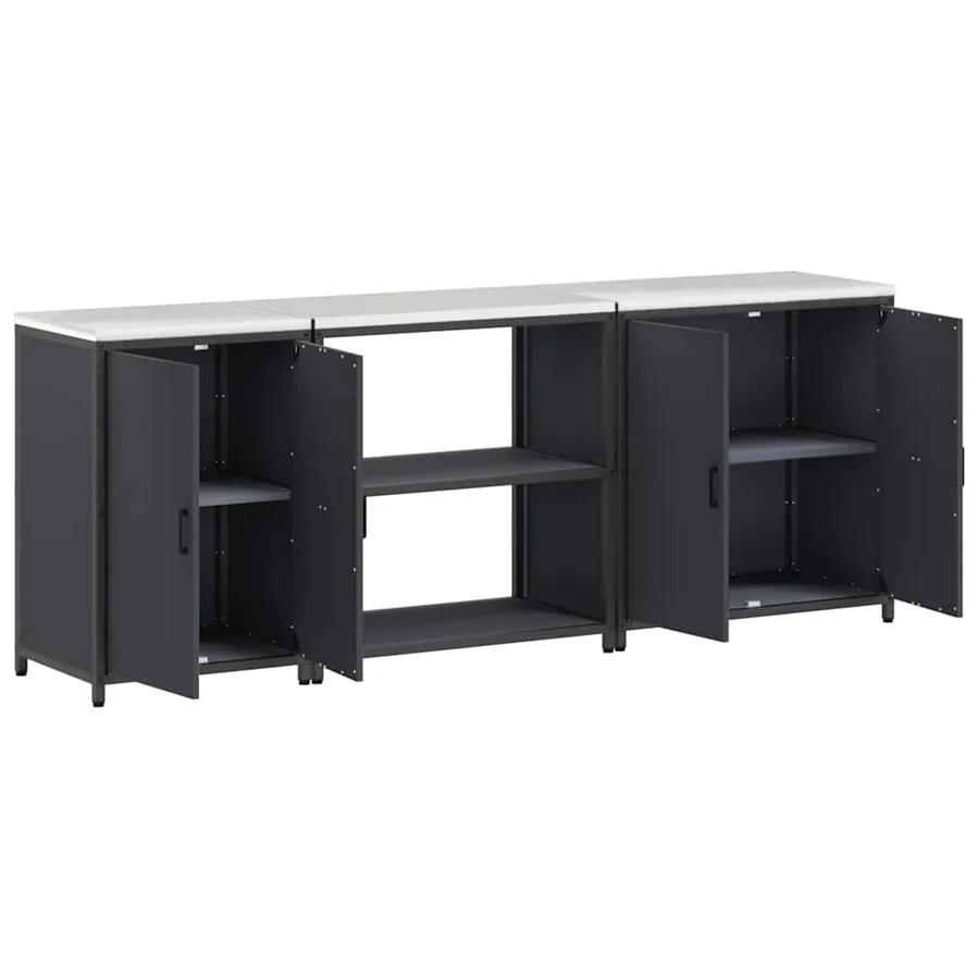 Ensemble de rangement cuisine HATTEM 3 pcs Anthracite - 9