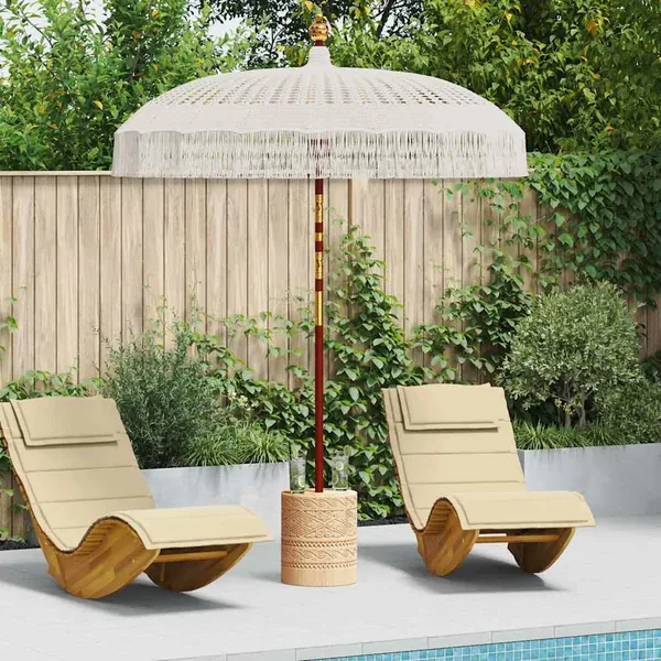 Parasol Macramé Crème 190 x 190 x 260 cm