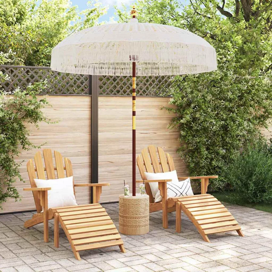 Parasol Macramé Crème 190 x 190 x 260 cm - 3