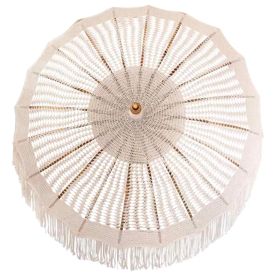 Parasol Macramé Crème 190 x 190 x 260 cm - 6