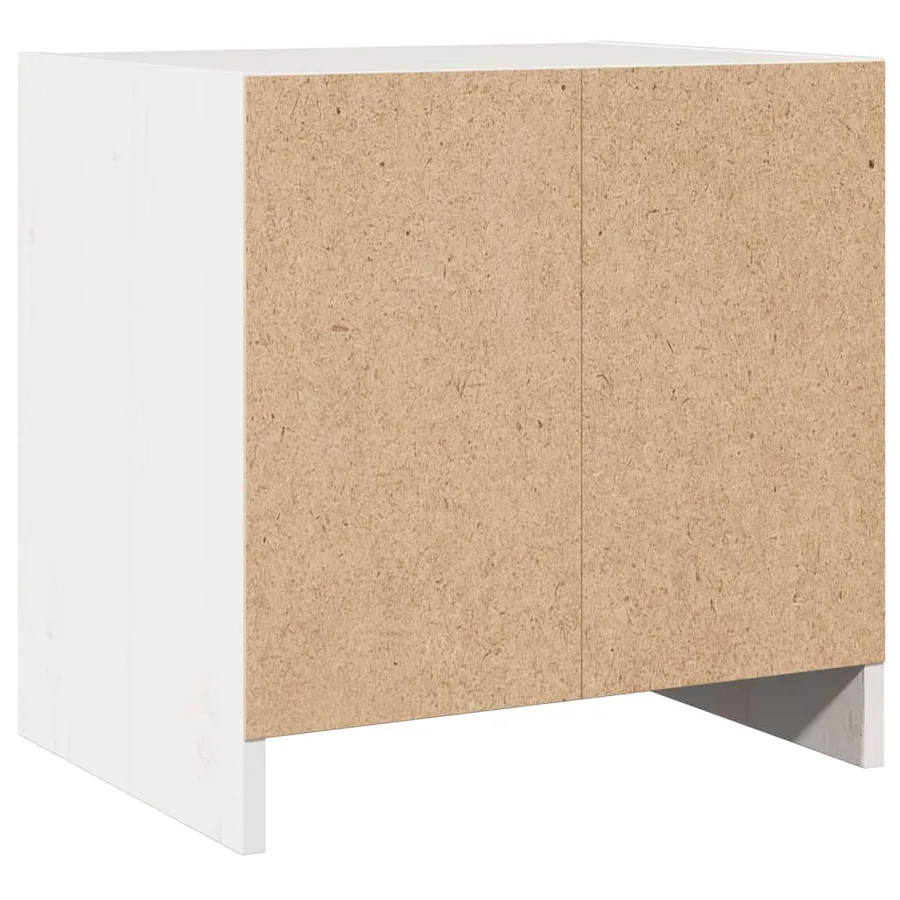 Table de chevet Blanc 40x30,5x40 cm Bois de pin massif - 7